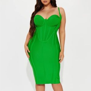 Kash Me in VIP Bandage dress - green
